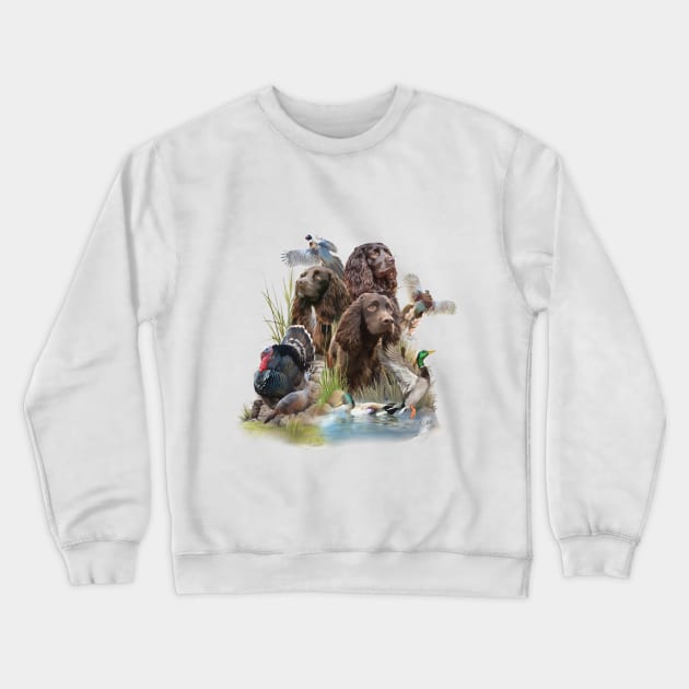 Boykin Spaniel Crewneck Sweatshirt by German Wirehaired Pointer 